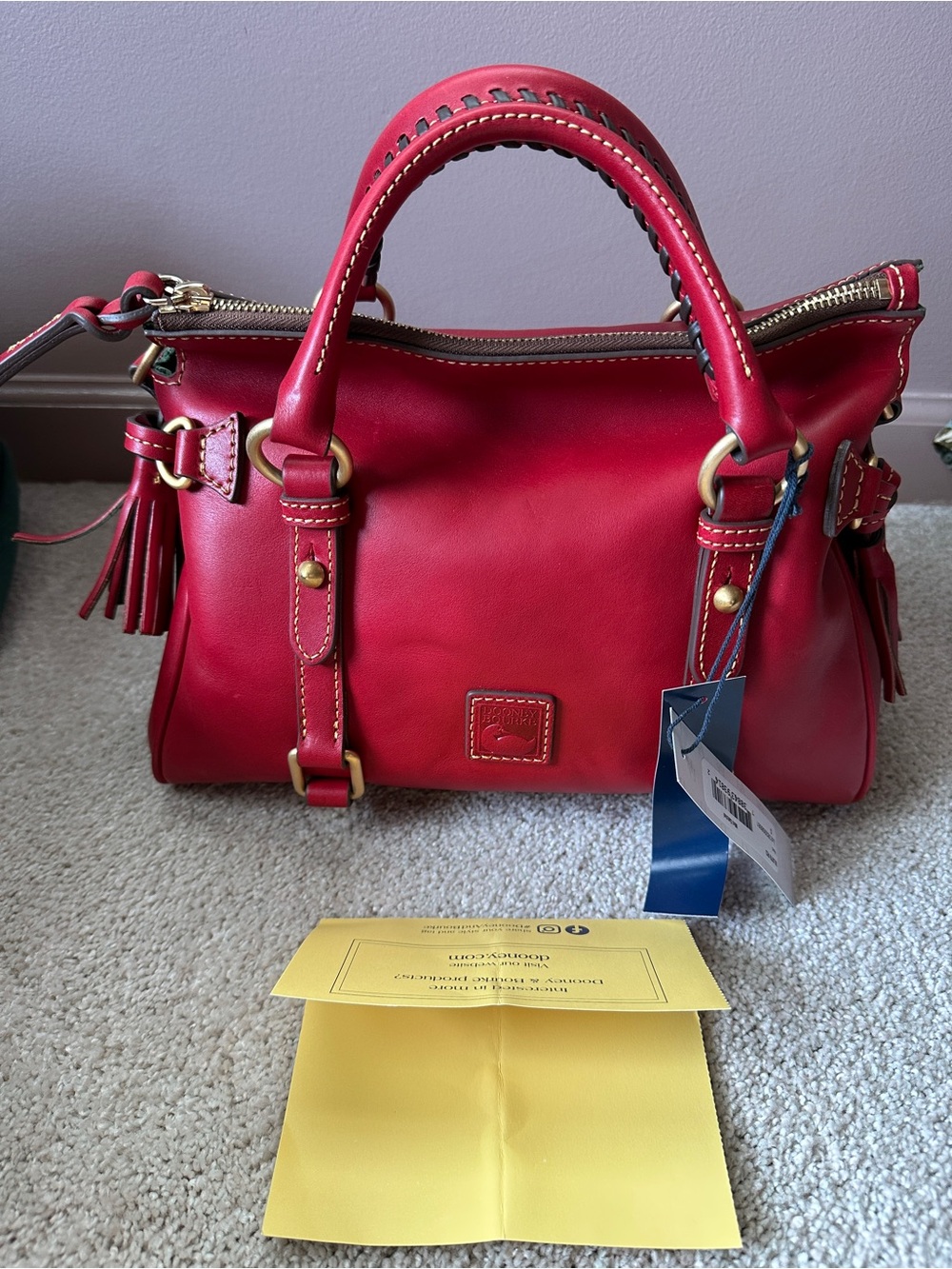 Dooney & Bourke Red Mini Florentine Satchel - Picture 6 of 7